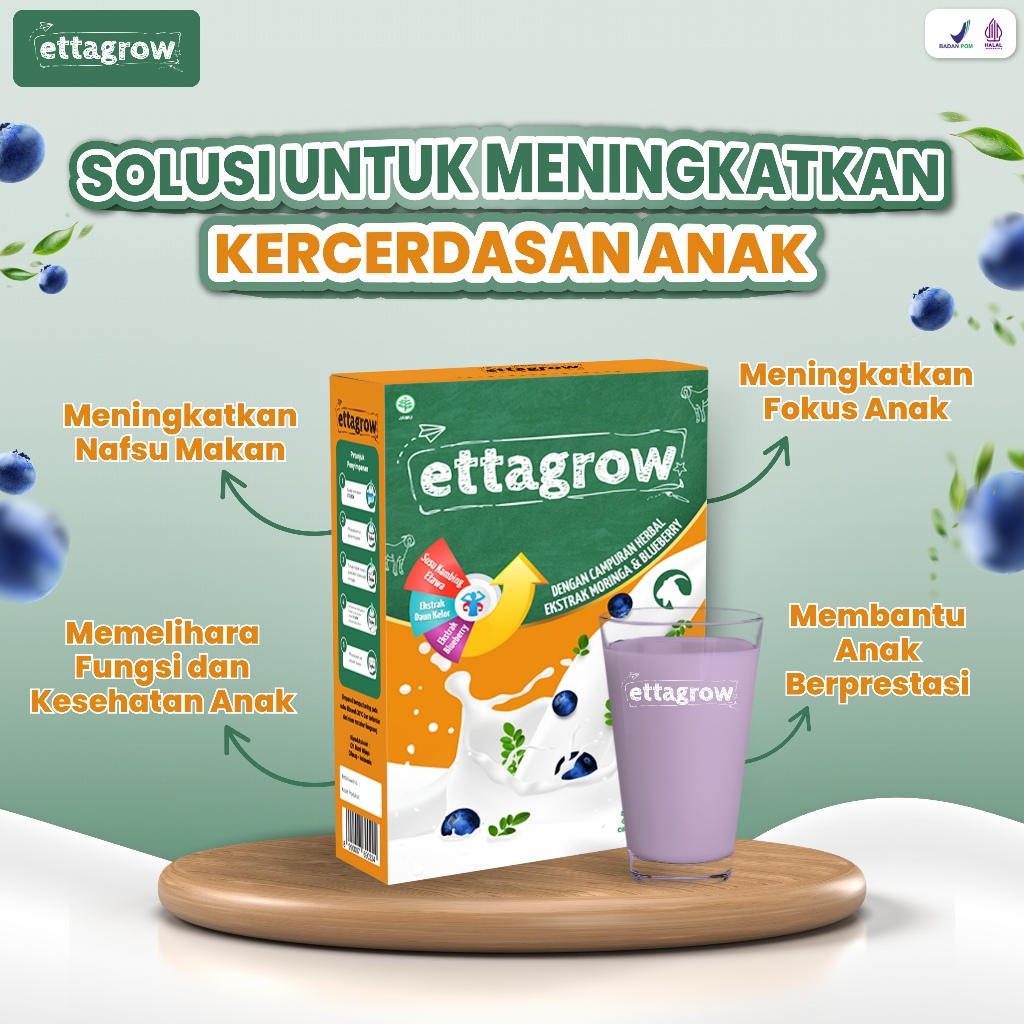 

ETTAGROW - Susu Kambing Herbal Kunci Nutrisi Anak Hebat dan Otak Cerdas Sejak Usia Dini