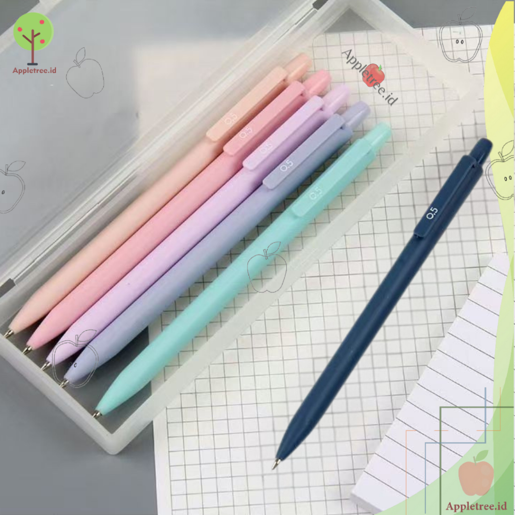 

5 PCS Pensil Mekanik 0.5mm Pensil Isi Ulang 0.5mm Soft Pastel Aesthetic Mechanical Pencil - Appletree