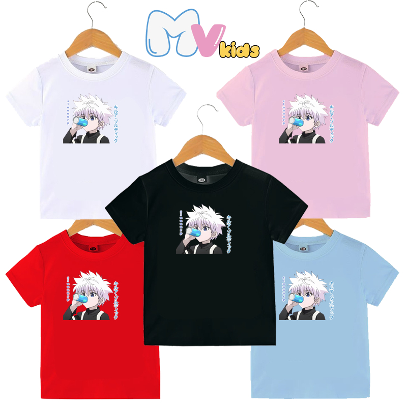 Kaos Anak Unisex Distro Wibu Killua Minum ( 2- 12 Tahun) Laki Laki Perempuan