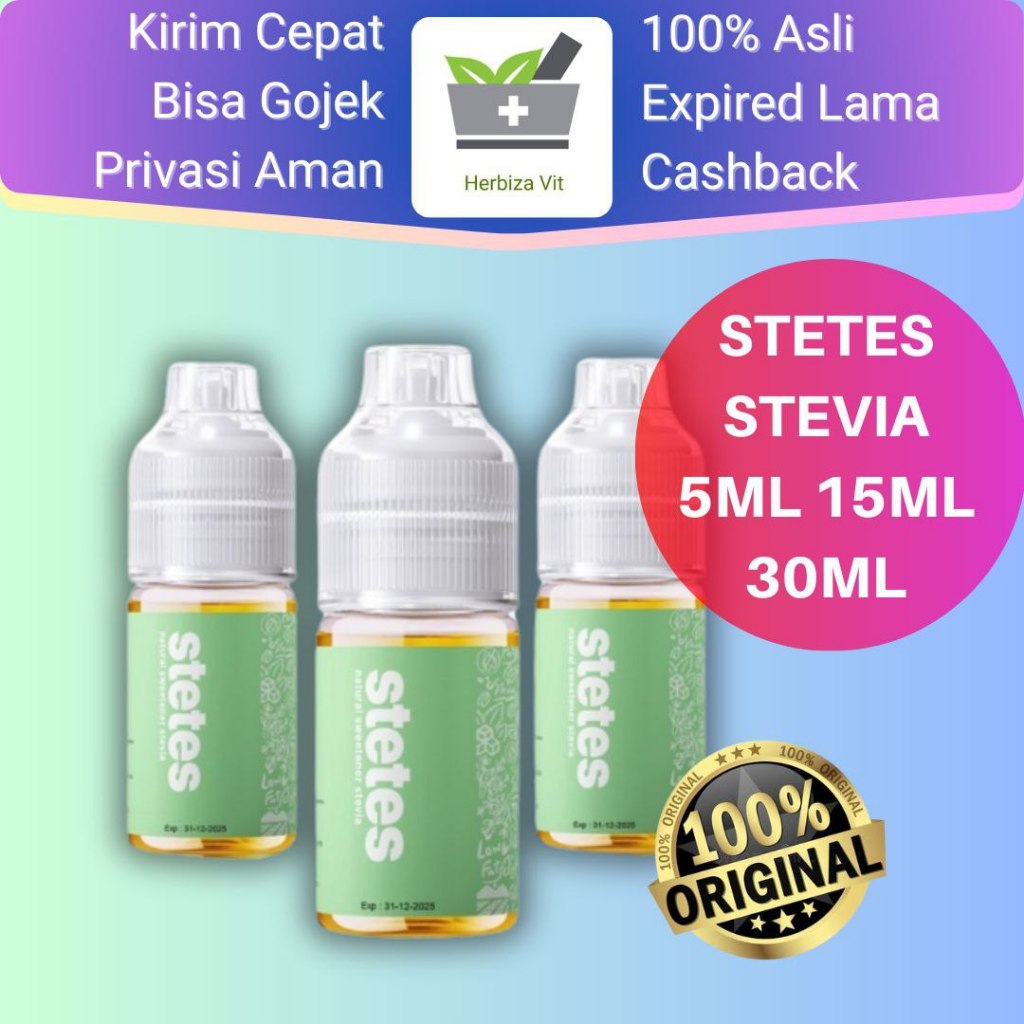 

STETES Stevia Liquid Drop Sweetener 0 Kalori Bebas Glukosa ORI