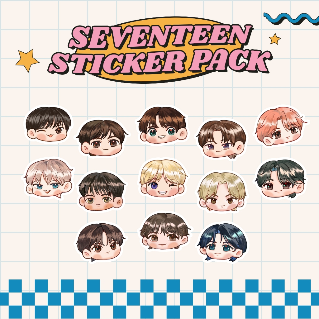 

[SEVENTEEN] STICKER PACK SPILL THE FEELS | READY STOCK | CHIBI CHARACTER | DINO DK HOSHI WOOZI