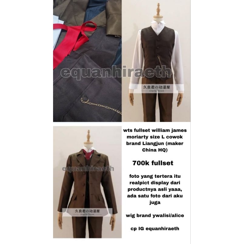 William James Moriarty Costume Cosplay Fullset