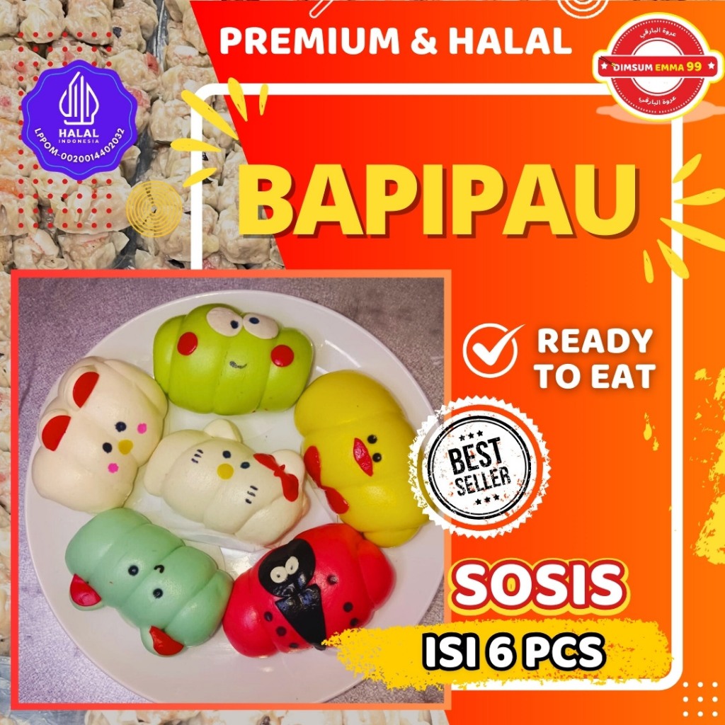 

Bakpau Karakter / Bapipau Sosis isi 6 Pcs Frozen Premium