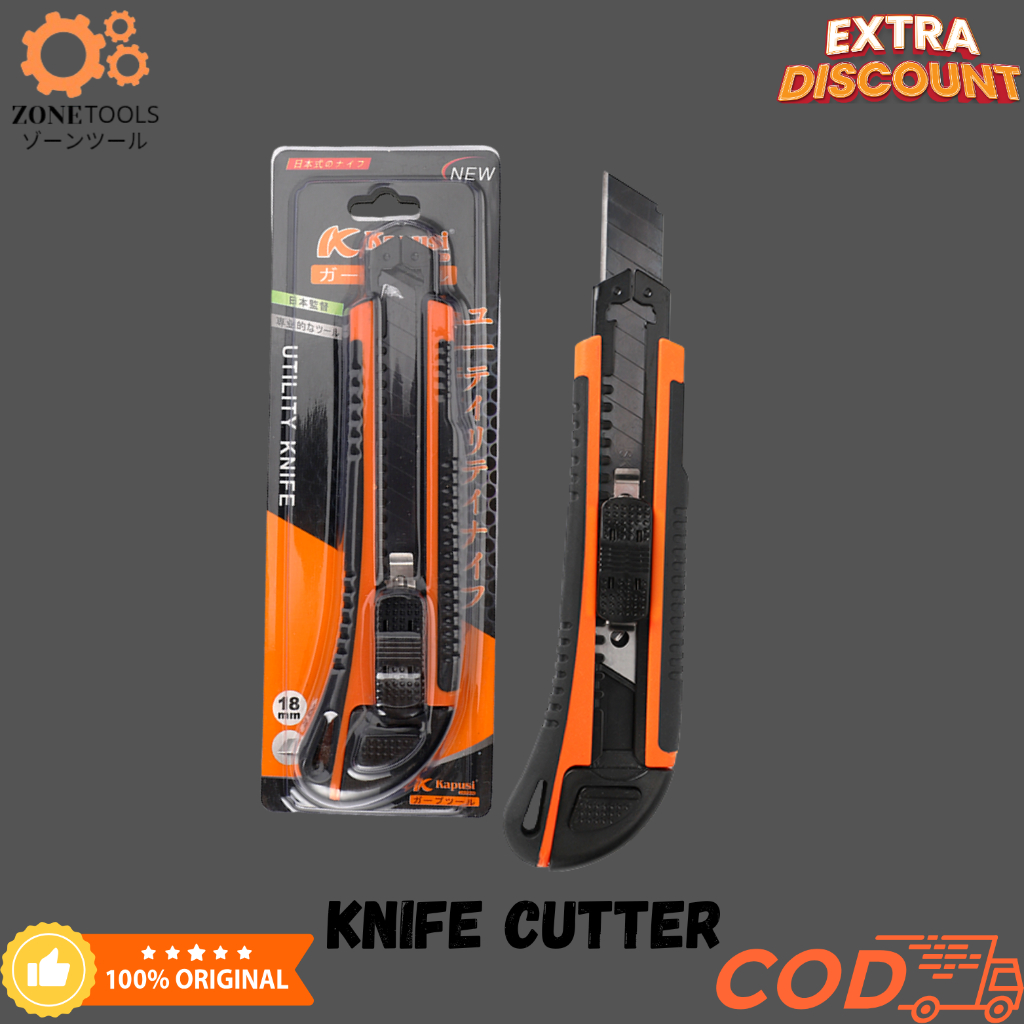 

Kapusi Pisau Cutter Bonus 3 Pcs Mata - Pisau Cutter/ Ukuran 18mm K-8747
