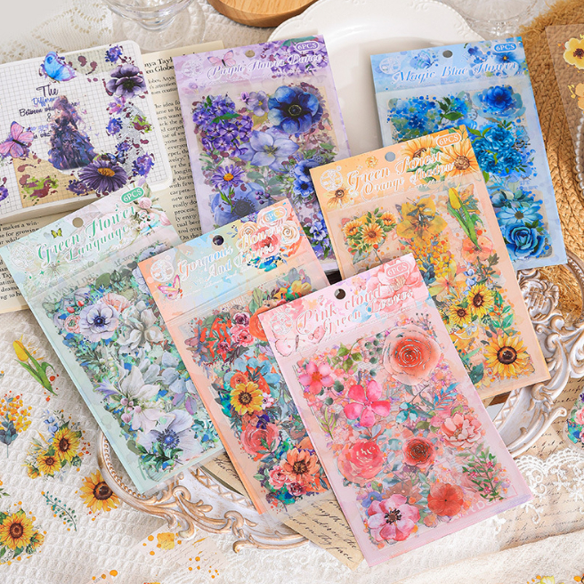 

BUTTERFLY GARDEN Sticker Pack Stiker PET Stickers Creative Jurnaling Scarpbook Kreatif