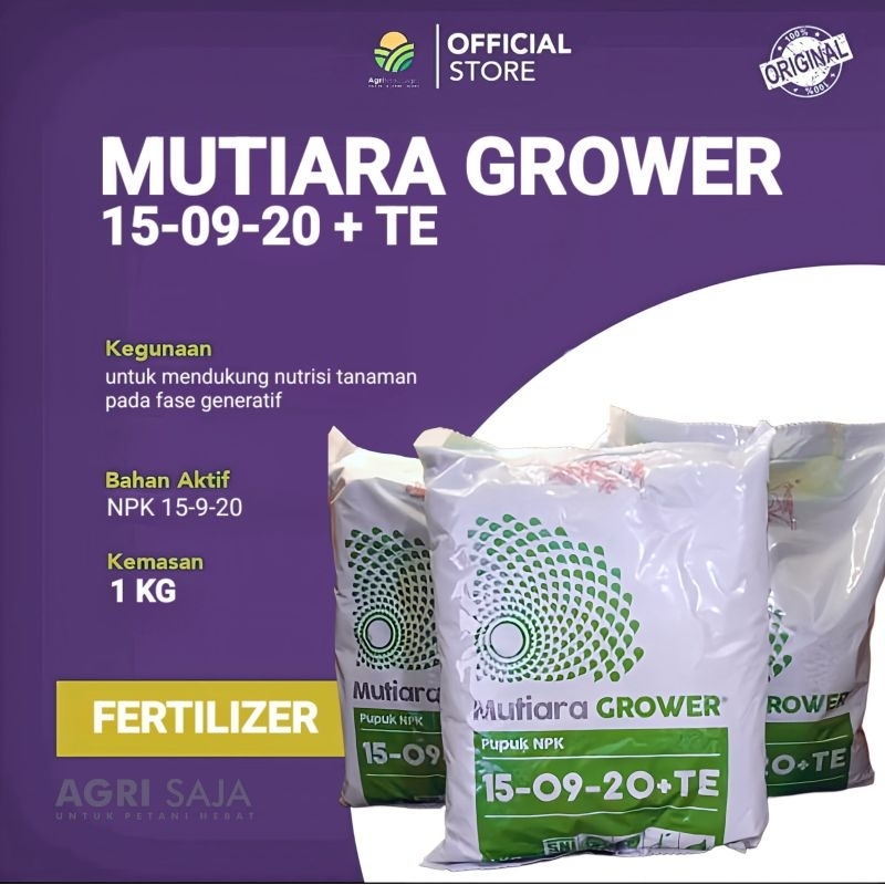 NPK MUTIARA GROWER 1KG Kemasan Resmi Pabrik
