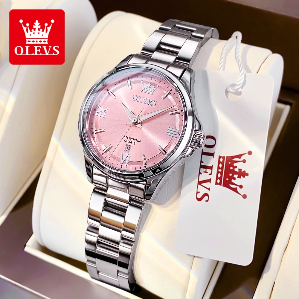 OLEVS Jam Tangan Wanita Anti Air Original Fashion Korea Elegan Cewek Watch Women Cod