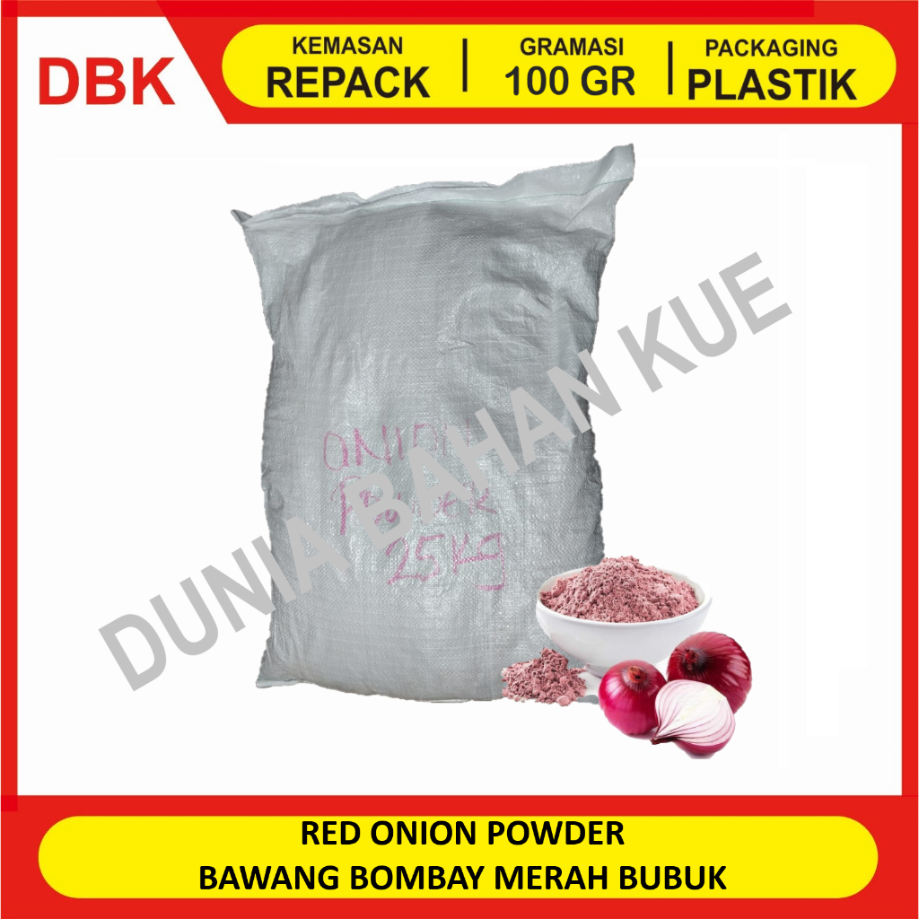 

BAWANG BOMBAY MERAH BUBUK - REPACK 100 GR / RED ONION POWDER / BAWANG BOMBAI BUBUK