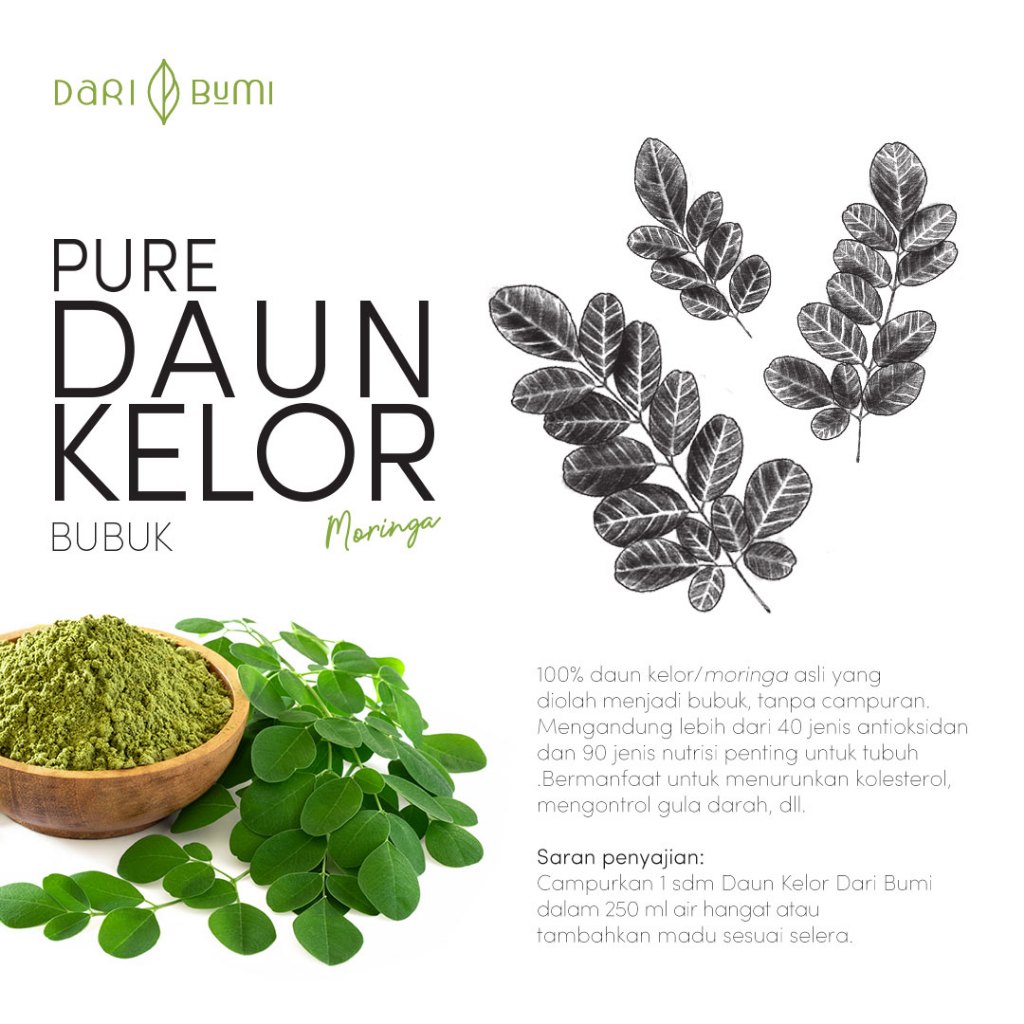 

RB Bubuk Moringa Daribumi 400 gr Pure Serbuk Daun Kelor Premium Organic