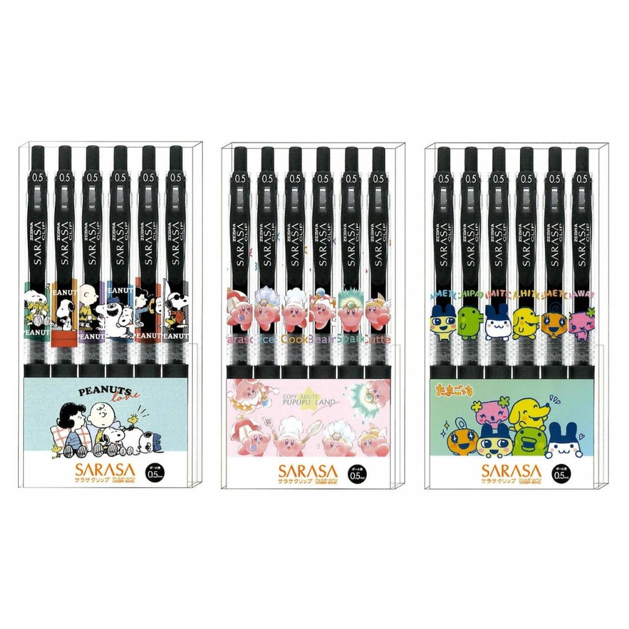 

Zebra Sarasa Peanuts Snoopy Nintendo Kirby Tamagotchi Gel Ink Pen 0.5mm Pulpen Limited Edition