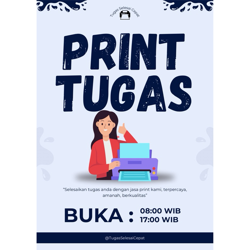 

Print Tugas Cepat dan Praktis A4 Hitam Putih dan Warna