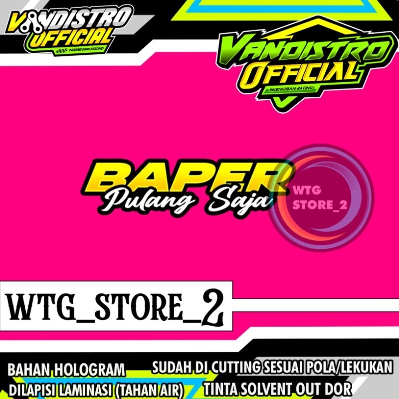 

stiker BAPER PULANG SAJA GLOSSY