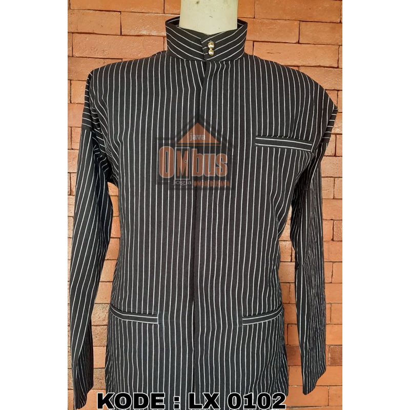 Baju Lurik Model Sunan Kalijaga || Kode : LX 0102 || Baju Koko || Java Ombus