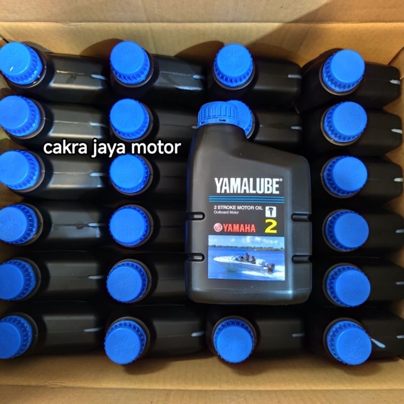 Dus Oli Yamalube Paket Dus 24 Botol Oli Mesin Tempel 2 Tak 1 Liter untuk Kapal Speed Boat 24 Botol O