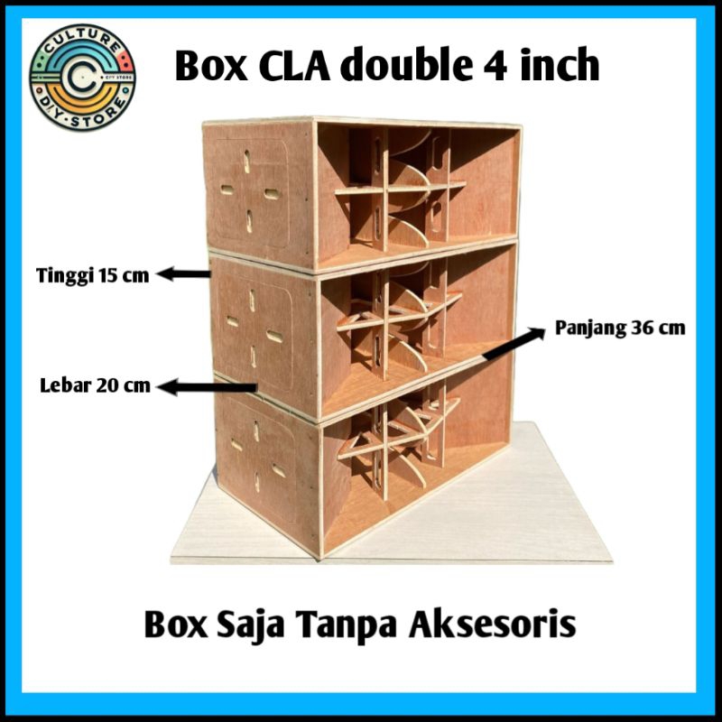 Box Sub CLA Double 4 Inch Speaker Tebal 9mm Bagus Murah