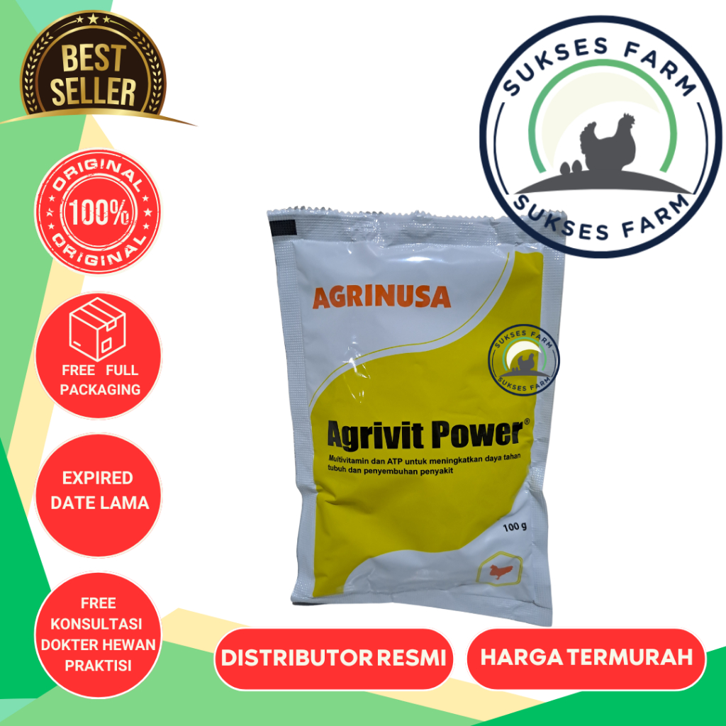 AGRIVIT POWER 100 GR - Multivitamin ATP Untuk Unggas