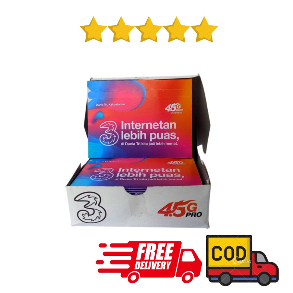 KARTU PERDANA 1 BOX THREE TRI 3 TREE ISI 30 PCS