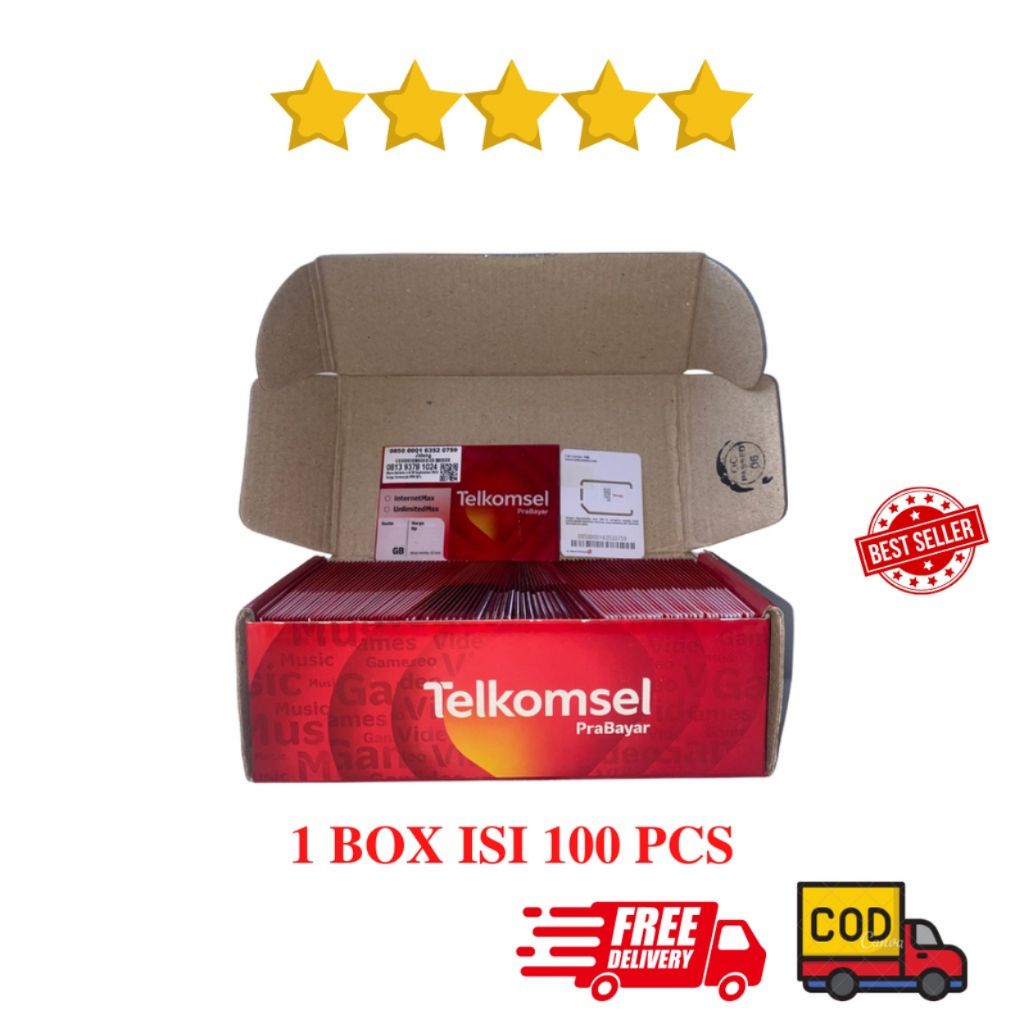 KARTU PERDANA 1 BOX TELKOMSEL SIMPATI RED ISI 100 PCS