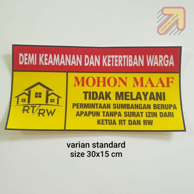 

STIKER Mohon Maaf Tidak Melayani Permintaan Sumbangan variasi Standard