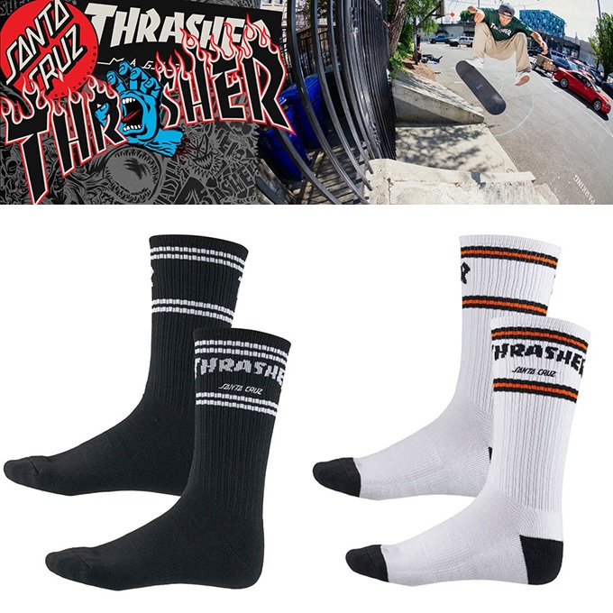 Kaus Kaki Santa Cruz x Thrasher SC Strip Socks