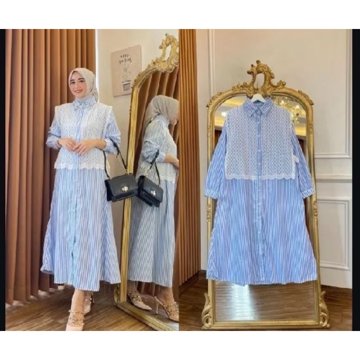 Midi dress salur brukat /Zarra midii dress brukat