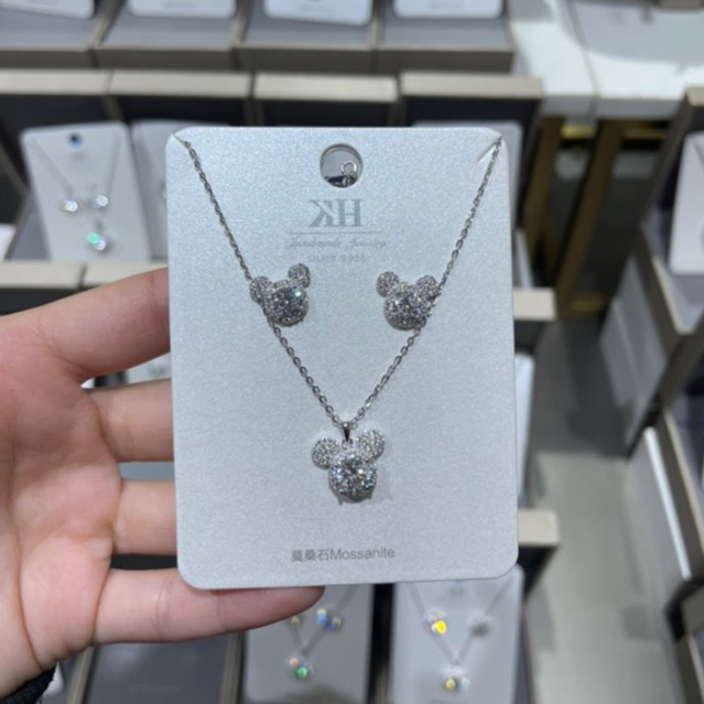 set kalung dan anting perak micky