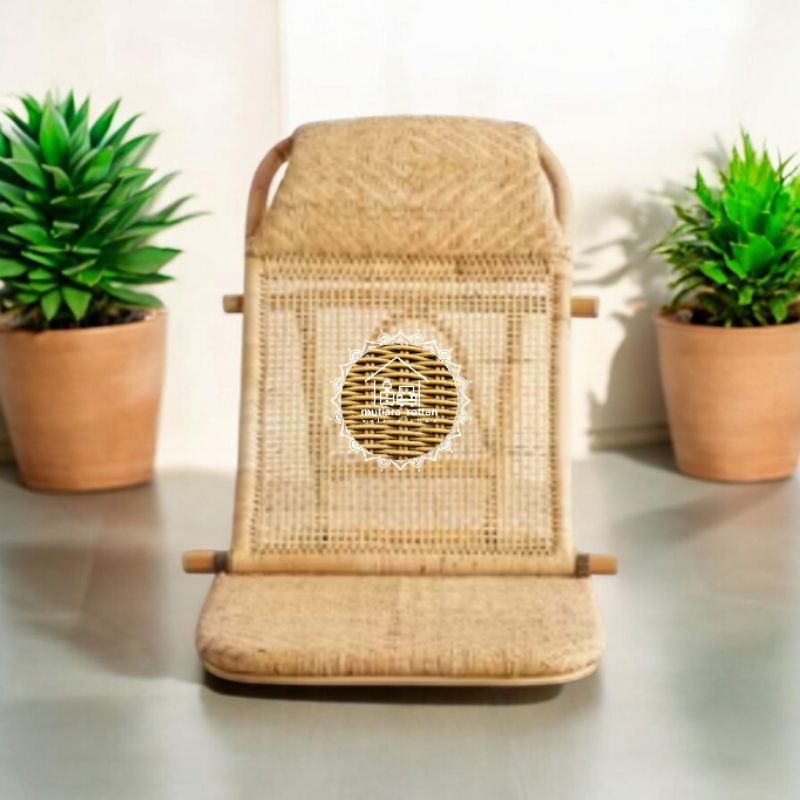 kursi lipat tatami rotan alami kursi lesehan rotan