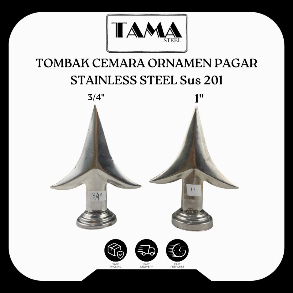TOMBAK CEMARA ORNAMEN PAGAR STAINLESS STEEL 3/4", 1" | TOMBAK CEMARA ORNAMEN PAGAR STAINLESS SUS 201