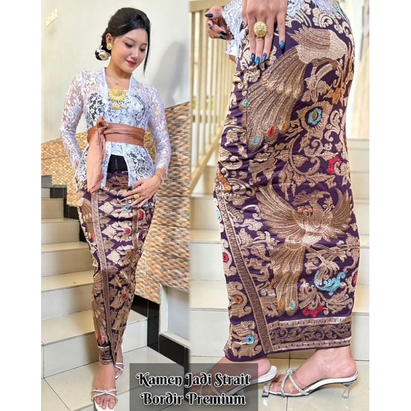 KAMEN JADI BORDIR SONGKET PREMIUM STRECH ARJUNA/ ROK BORDIR SONGKET BALI// KAMEN JADI BALI