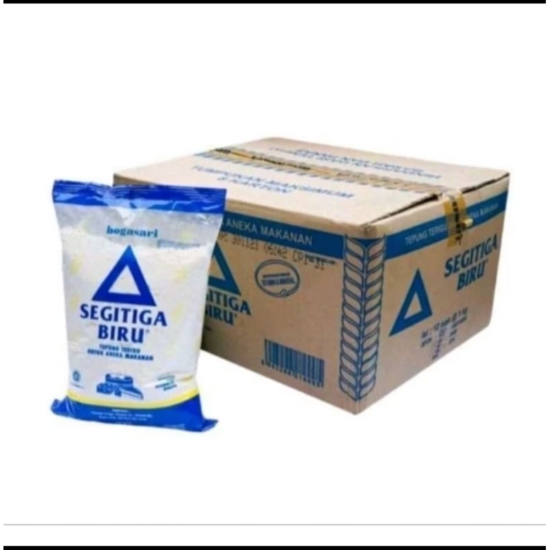 

Tepung terigu segitiga biru 1 kg 1 dus isi 12
