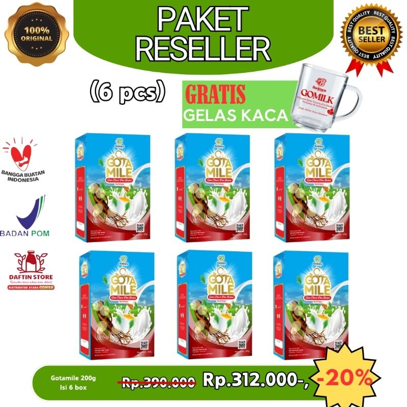 

[FREE HADIAH] PAKET RESELLER 6 BOX GOTAMILE 200gr MENINGKATKAN STAMINA PRIA