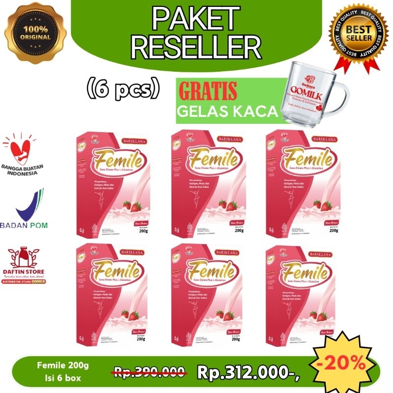 

[FREE HADIAH] PAKET RESELLER 6 BOX FEMILE BANTU MENCERAHKAN KULIT