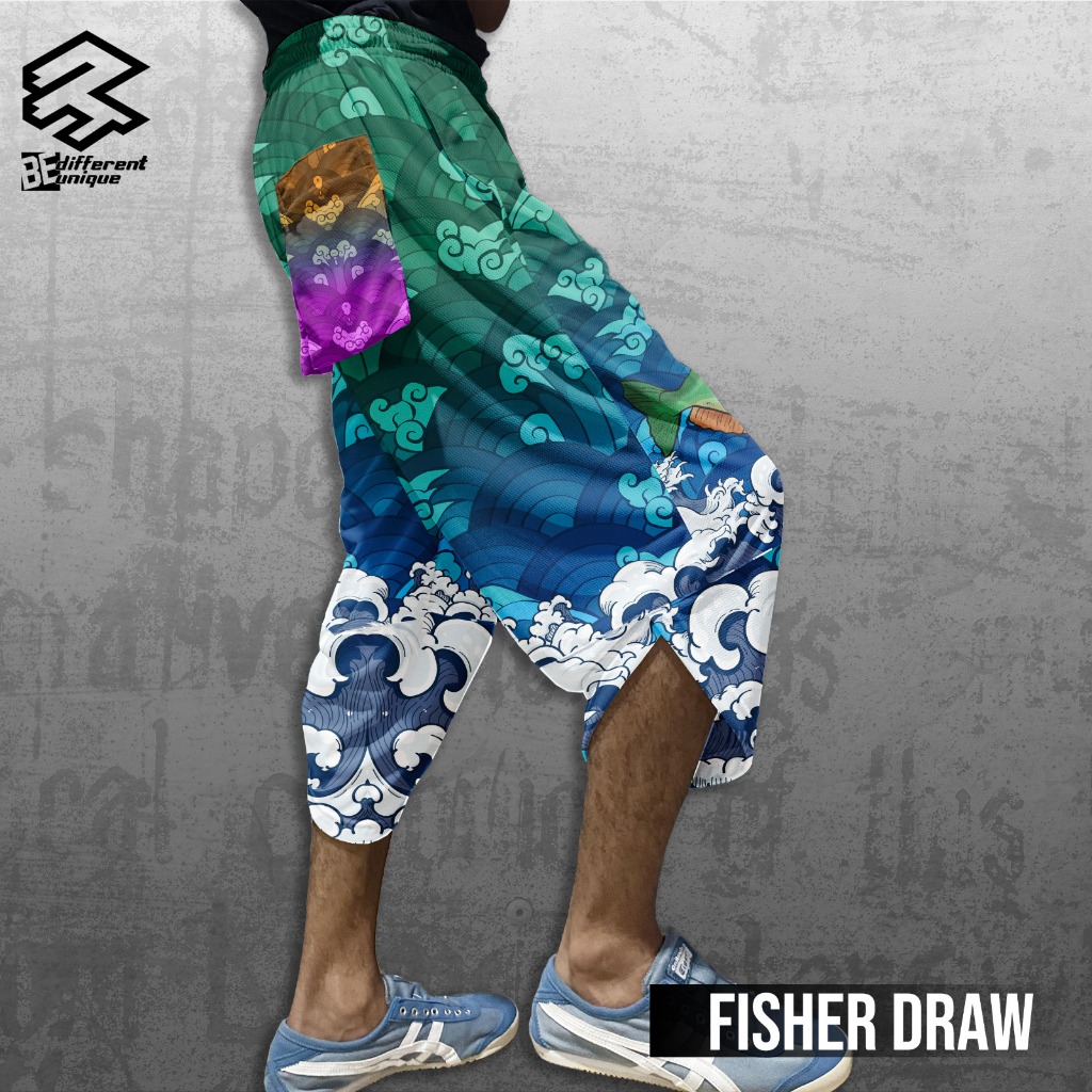 Harem Pants / Celana Harem Casual Pria Wanita Motif Fullprint Fisher Draw