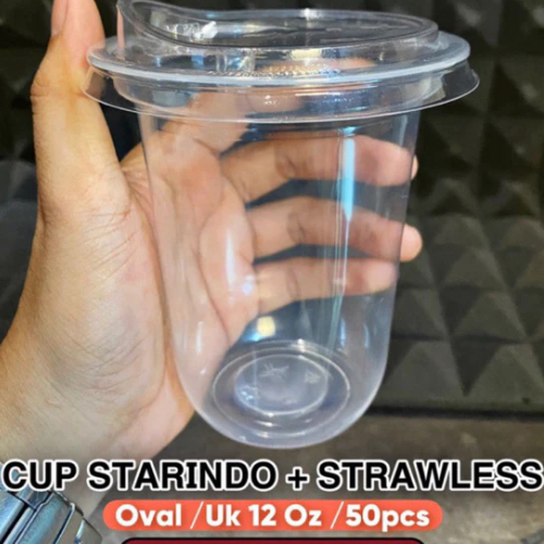 Cup Gelas Plastik Starindo 12OZ Diameter Besar