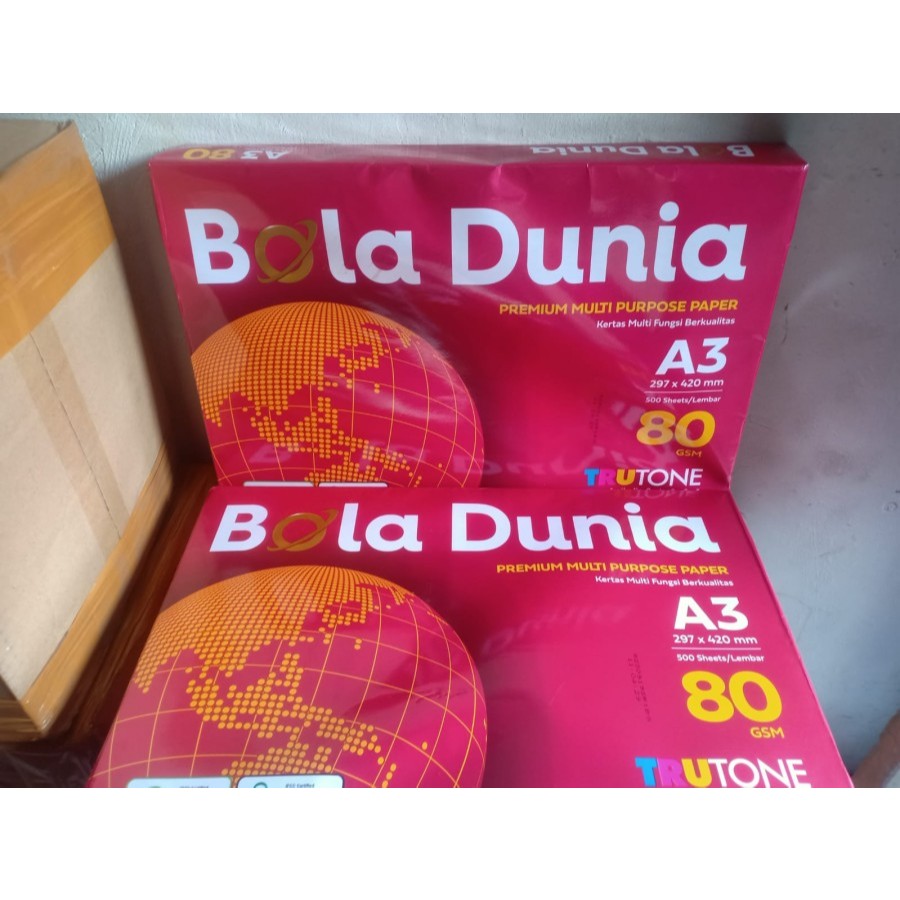 

kertas hvs bola dunia,paper one,sidu a3 80 gsm harga promo 1 rim