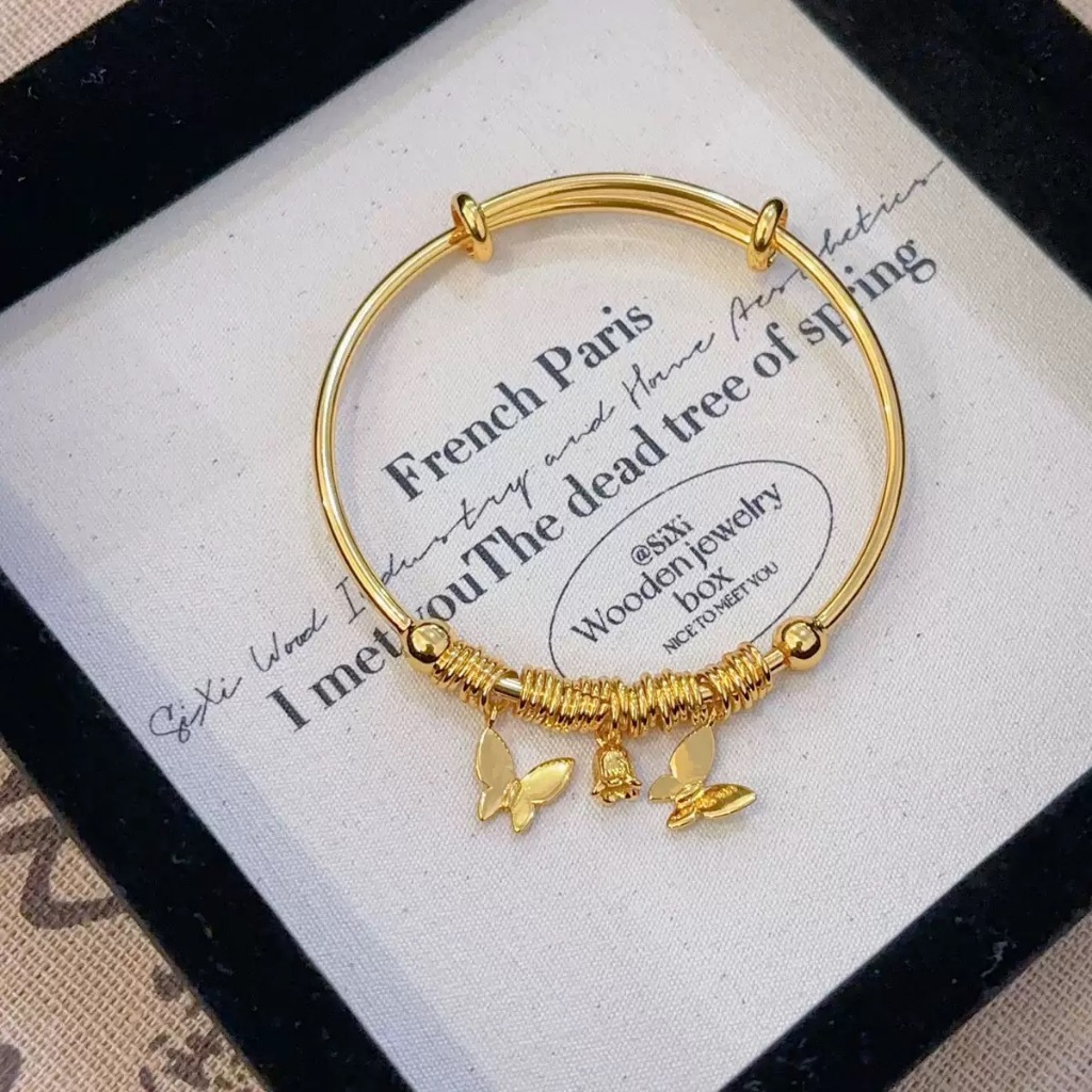 Korean-style light luxury style All-match fashion Butterfly lily flower bracelet Internet celebrity 