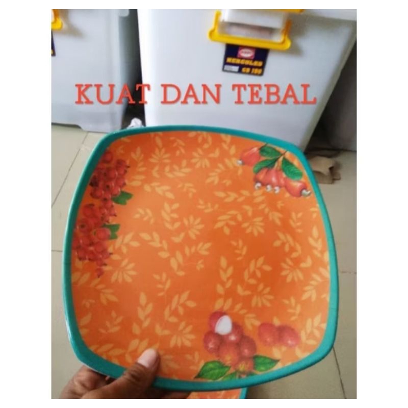 PIRING MELAMIN KOTAK BESAR/ PIRING MELAMIN PERSEGI MEREK SINGA SINGI/ PIRING MELAMIN SAJI BESAR UKUR