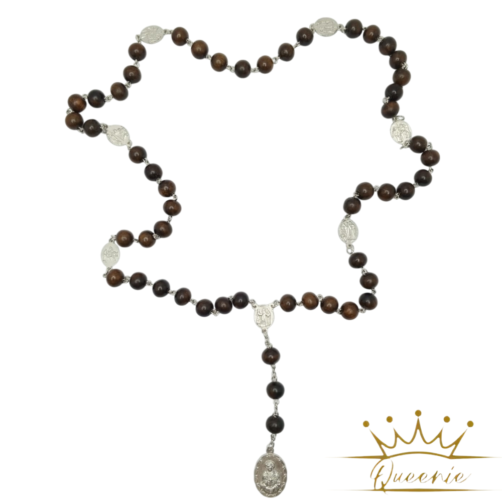 Rosario 7 Duka Maria | Kalung Doa Katolik | Rosario 7 Kedukaan Maria Kayu Gaharu