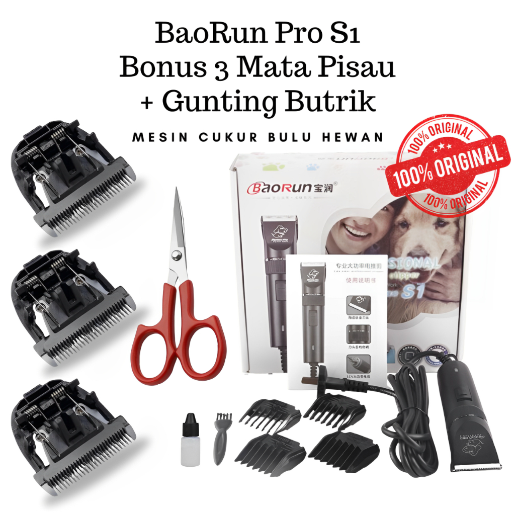 (ORIGINAL 100%) BaoRun S1 Pro Alat Cukur Bulu Domba Kambing Anjing Kucing Pet Dog Clipper