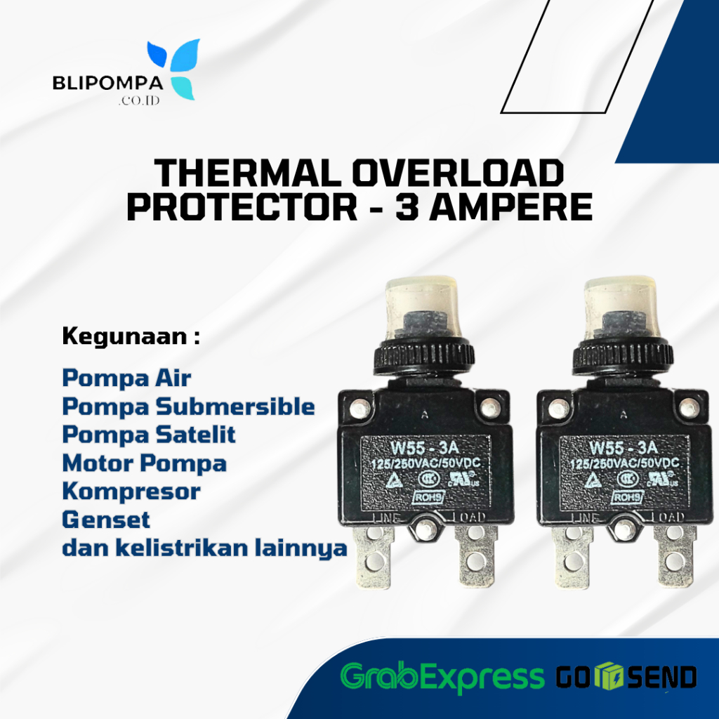 THERMAL OVERLOAD PROTECTOR - THERMAL OVERLOAD POMPA AIR WOKEMA 3A, 5A, 15A, 20A
