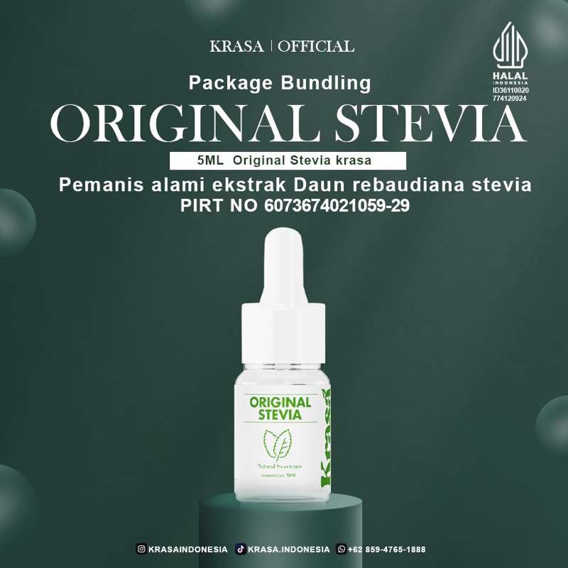 

KRASA - Stevia Cair [ 5ML ] Pemanis Pengganti Gula 0 Kalori [Halal]