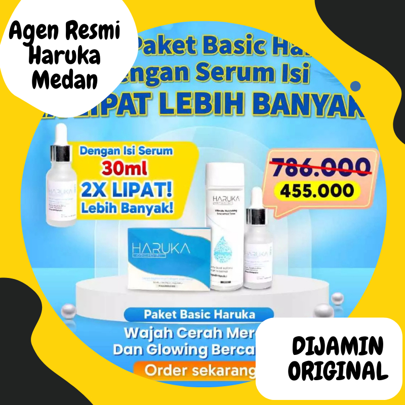 Paket Haruka Skincare untuk Flek/Melasma, Bruntusan (Sabun, Toner, Serum)