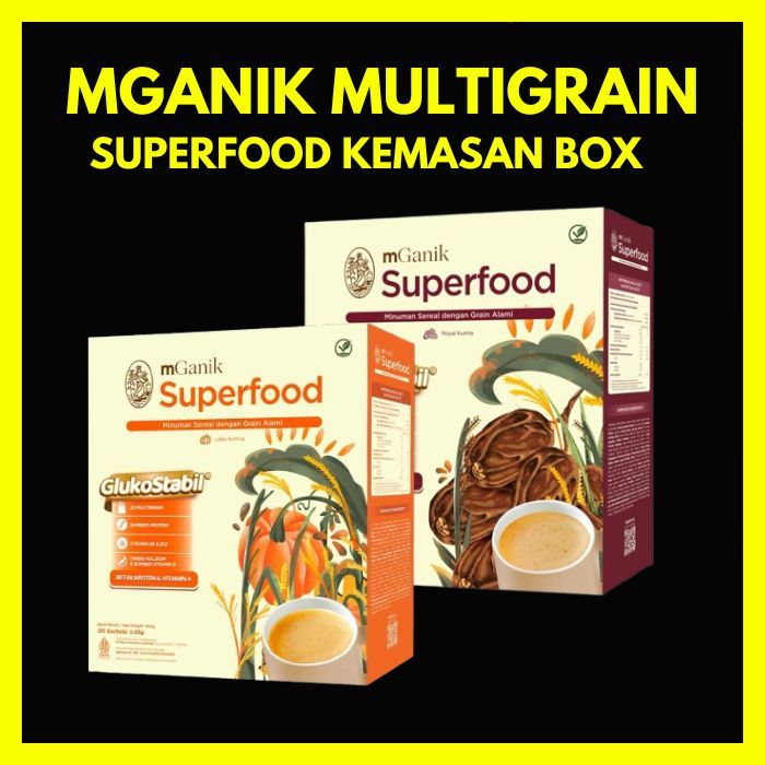

MGANIK MULTIGRAIN KEMASAN 500GRAM / 1500GRAM KEMASAN BOX POUCH GRAIN HALAL BPOM MULTI GRAIN SUPERFOOD RASA PUMPKIN LABU KUNING ALAMI DIABETES ORIGINAL MULTI GRAIN PUMPKIN