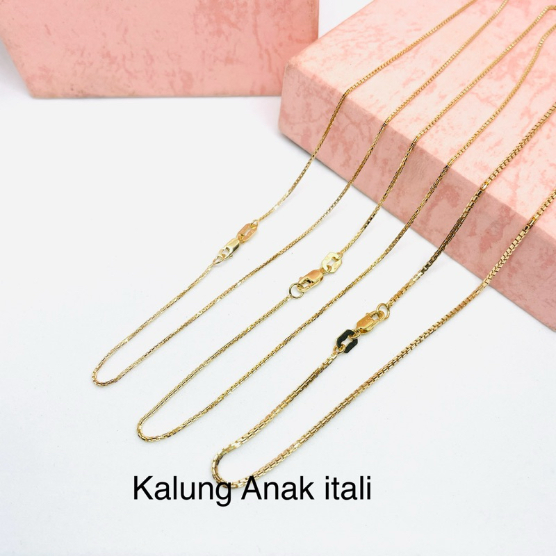 Kalung Anak Emas Asli kadar 375/8k italy polos