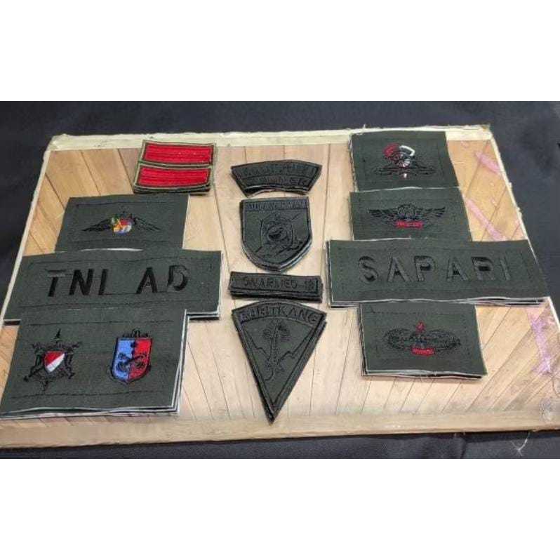 Full 1 Set Atribut Bordir Papan Nama PDL TNI AD