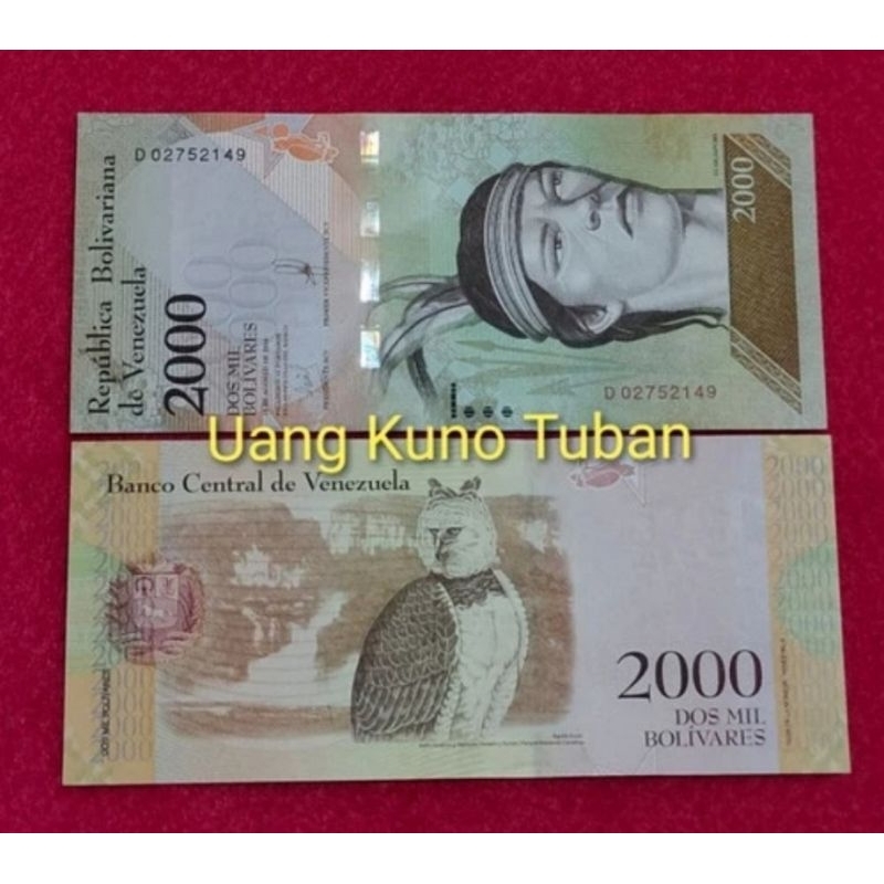 uang kuno asing Venezuela 2000 Bolivares