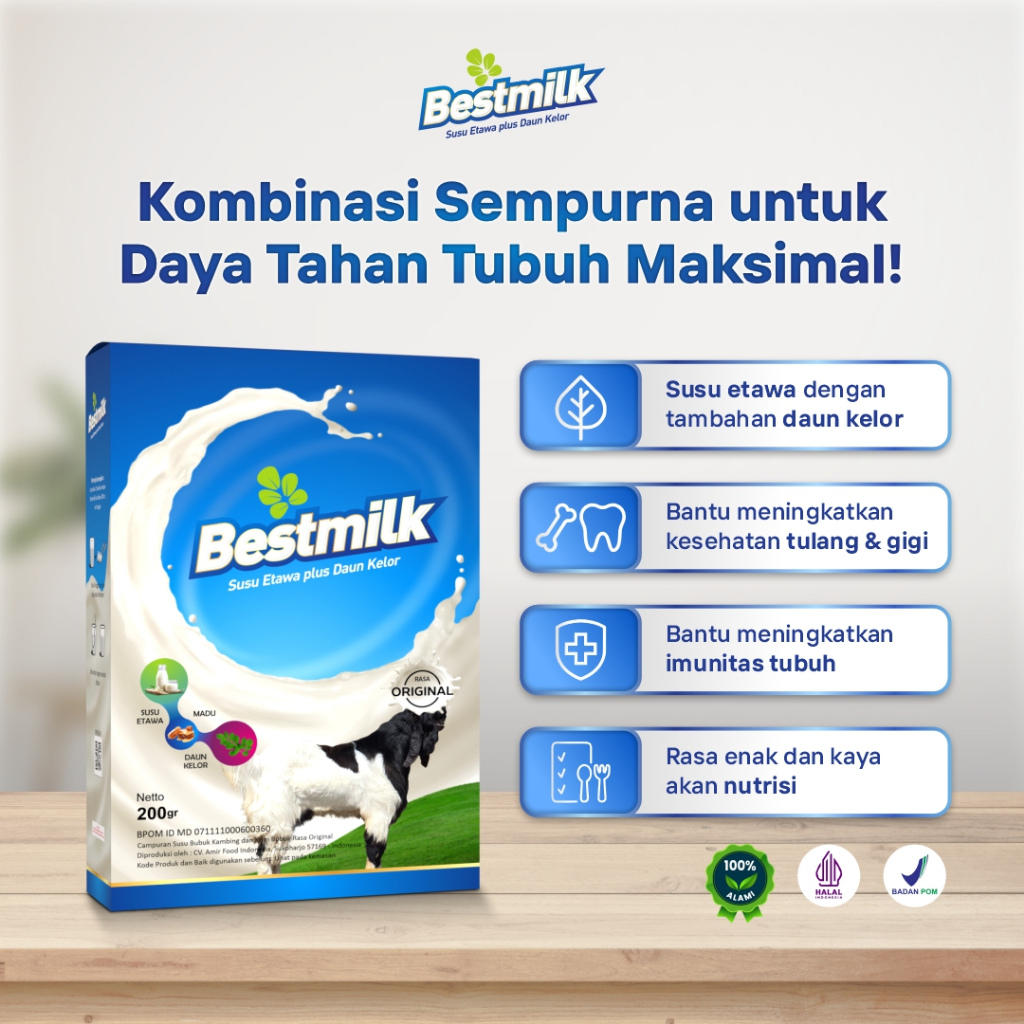 

Bestmilk Original Susu Etawa plus Daun Kelor 200gr