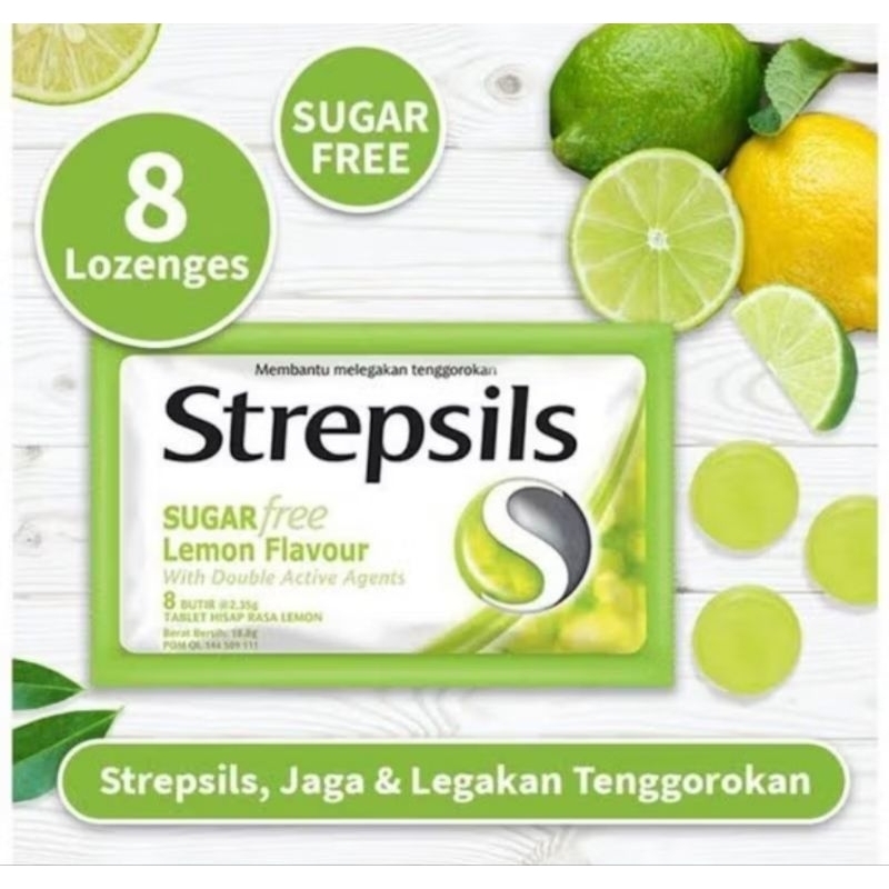 

strepsils sugar free permen pelega tenggorokan 8s