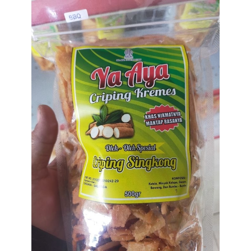 Kripik Singkong Ya Aya Criping Kremes 500 Gram Criping Singkong Ya Aya Presto Rasa Keju, Jagung Baka