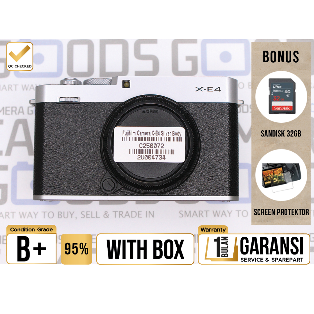 Fujifilm X-E4 Body Only APSC Camera - Grade B - C250072 Kamera Digital Mirrorless Used Second Mulus 